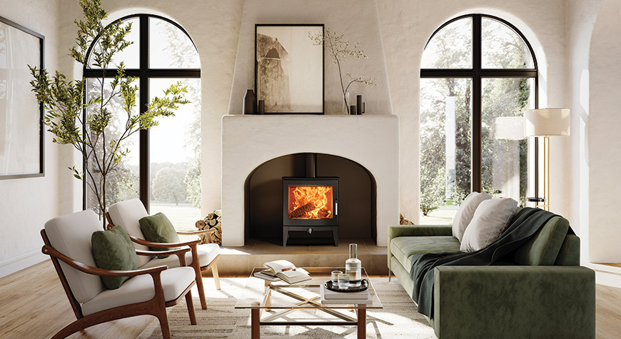 Stovax Futura 8 Poêle à bois, modèle à pieds longs