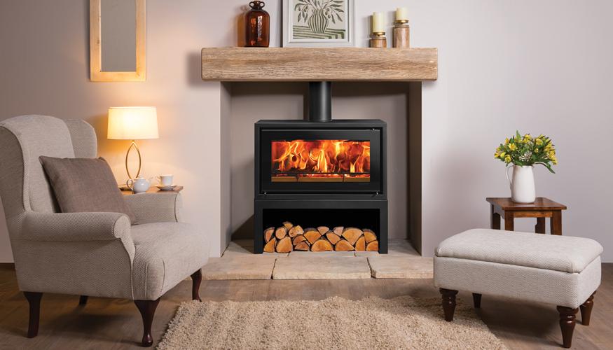 Poêle à bois Stovax Studio 1 Freestanding sur Banc 81 Haut