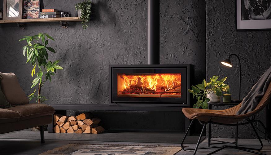 Poêle à bois Stovax Studio 2 Freestanding sur Banc 180 Haut 