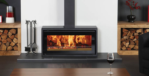 Contemporary wood burning stove