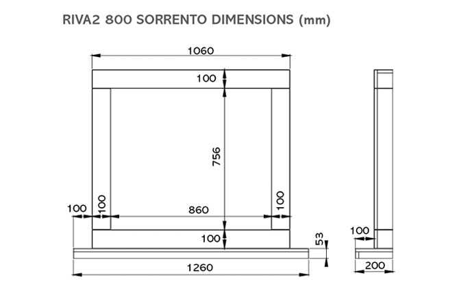 Riva2 800 Sorrento Dimensions